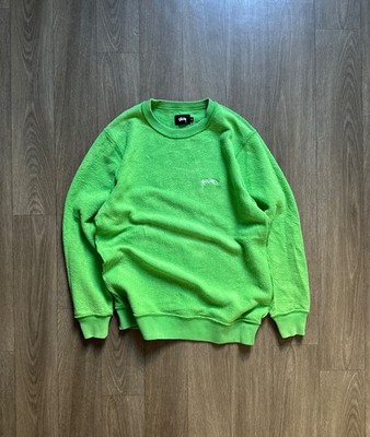 Stussy Sweatshirt grün Reverse Inside Out Logo bestickt - Crewneck Stüssy grün - Größe