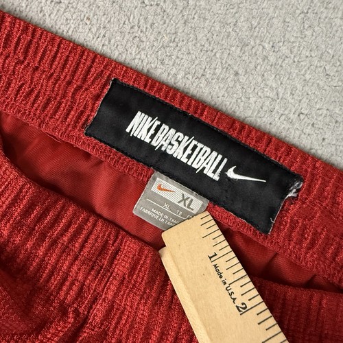 Vintage Nike Basketball Shorts Mens XL Red Dazzle Satin Shiny Y2K Mesh Rare Vtg - Picture 7 of 13