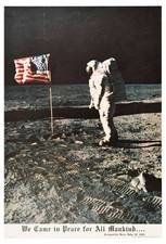 Listing image for Vintage NASA Apollo 11 Moon Landing Commemorative Poster Print A3/A4
