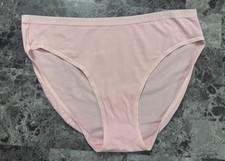 NWT VICTORIA'S SECRET L LIGHT PINK LOGO LIGHTWEIGHT BAND HIGH LEG BRIEF PANTIES