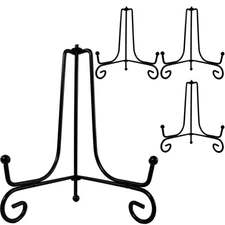 4 Pack 6 Inch Metal Display Stand Easel Plate Photo Holder for Picture Frames