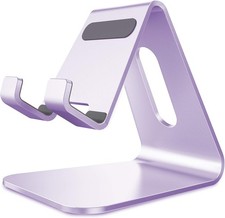 Aluminum Cell Phone Stand Holder Cradle, Desktop Stand for All Smartphones, Purp