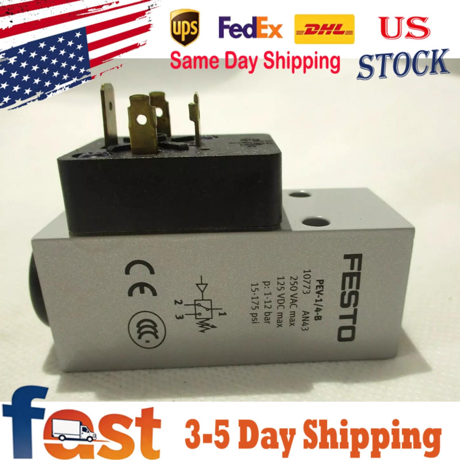 US FREE TAX Used Festo PEV-1/4-B 10773 Pressure Switch
