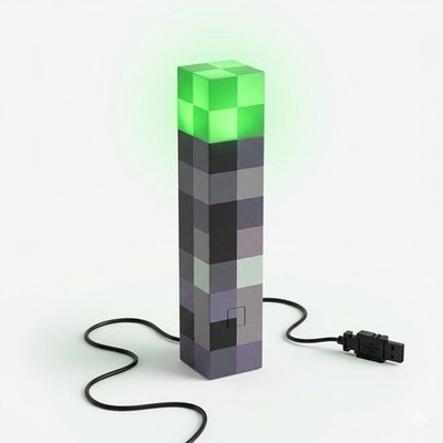 Light-Up LED Wall Mount Or Handheld MINECRAFT TORCH Light /Nightlight 2012