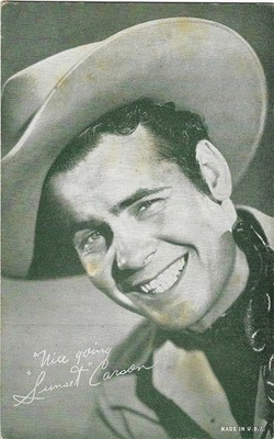 EXHIBIT ARCADE COWBOY CARD 1940's SUNSET CARSON (B&W)!! GREAT CARD!!