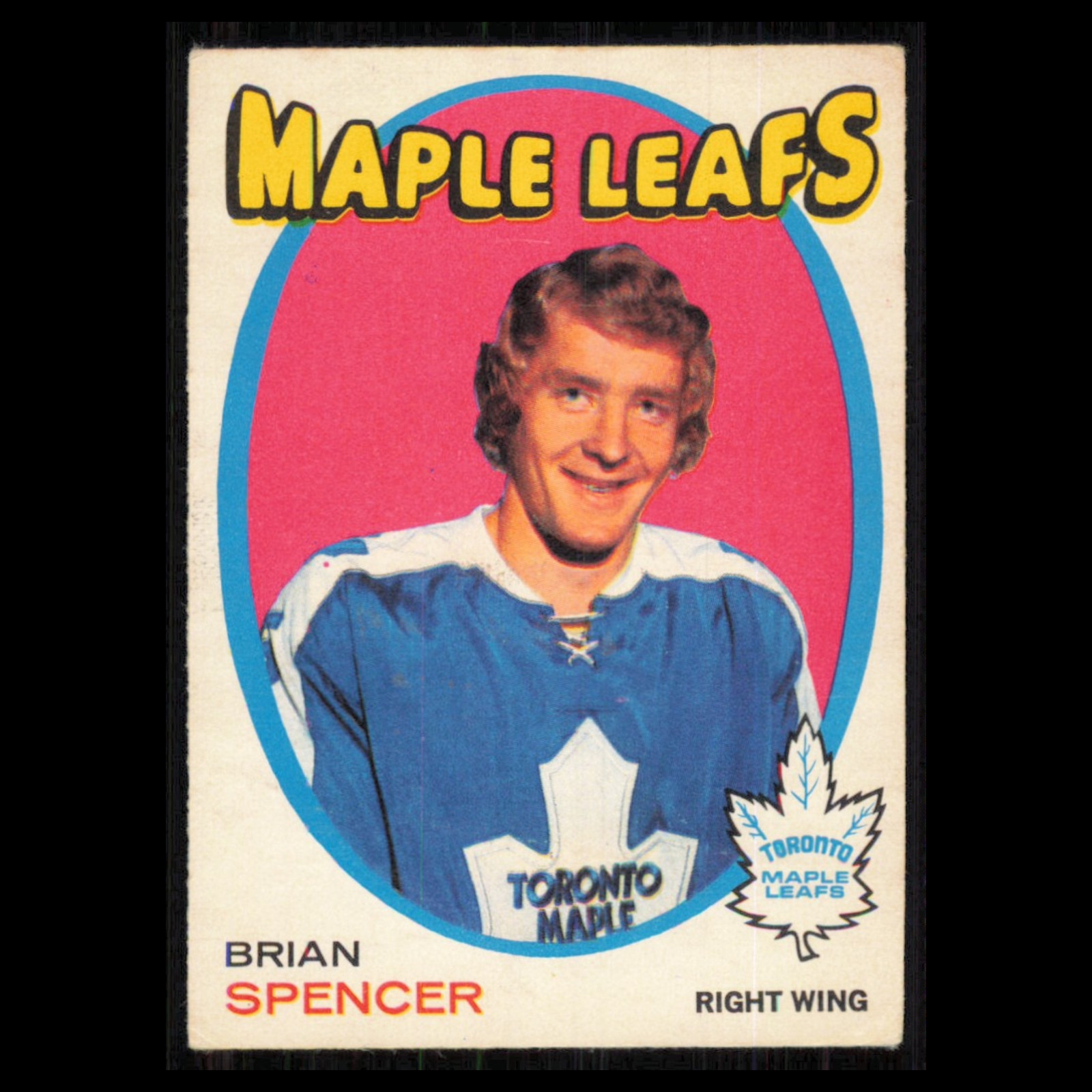 Brian Spencer Rookie #198 1971 O-Pee-Chee Toronto Maple Leafs Hockey Card NHL EX