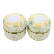 2PCS Delicate Printed Scented Tea Jars Candies Loose Powder Boxes Storage Jars
