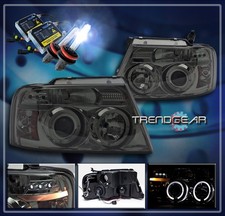 2004-2008 Ford F-150 Dual Halo Led Projector Headlightshid Smoke 2005 2006 2007
