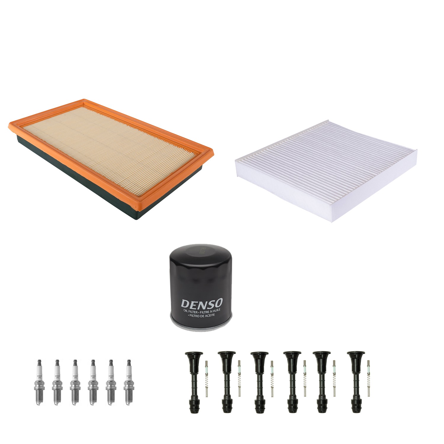 Denso Tune Up Kit NGK 6 Spark Plugs and Boots Kit for Infiniti FX35 G35 Base V6