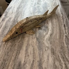 22” PIKE ICE FISH SPEARING DECOY~ FOLK ART FISHING LURE Heavy