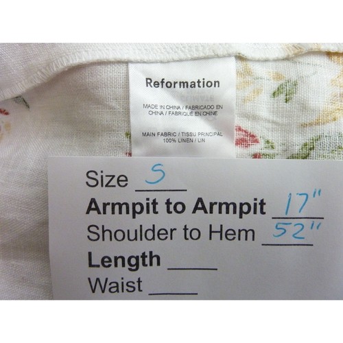 Reformation Weiss Linen Dress Chantilly Floral Garden Wrap Dress Size S - Picture 4 of 5