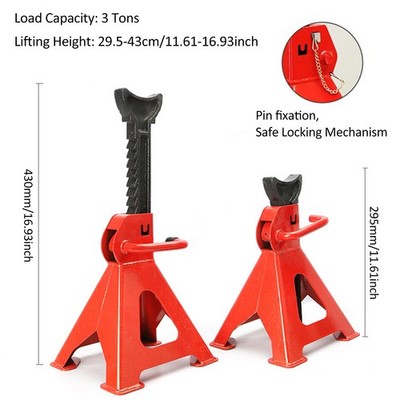 2 Pack Steel Jack Stands With Locking And Foot Pad Lifting Height 29.5-43cm/ SET