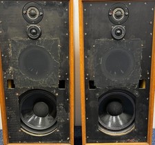 Spendor BCIII stereo speakers (s/n: 320, 321) + stands + wooden shipping crate