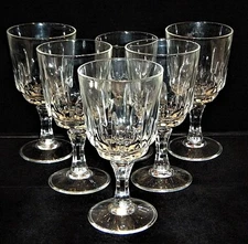 Unknown Maker UNK910 Cut Glass Stemware. Made in Italy. Water or Wine Glasses