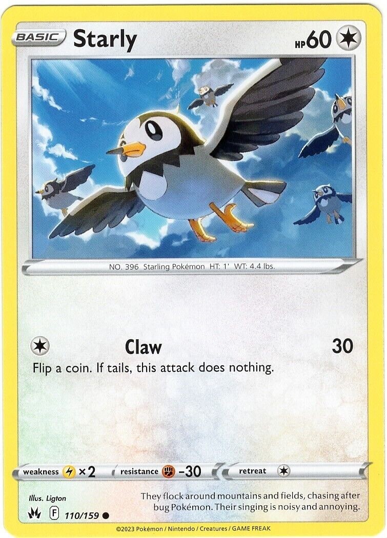 Starly - 110/159  - Crown Zenith - Pokemon -  NM/M