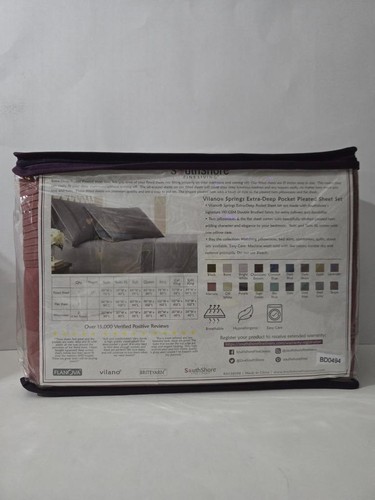Southshore Fine Linens Classy Pleated California King Deep Pocket Sheet Set - Picture 4 of 5