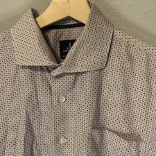 Johnnie O Shirt Mens Large Prep Formance Short Sleeve AOP Geometric Button Up