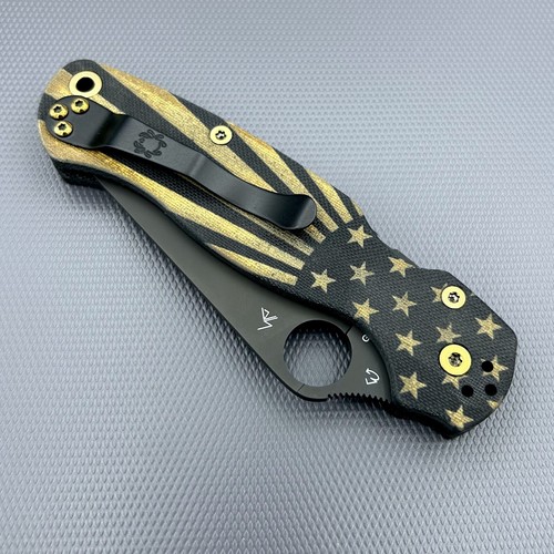 Spyderco Paramilitary 2 C81GPBK2 w/USA Starburst Pattern scales - S45vn Steel - Picture 12 of 15