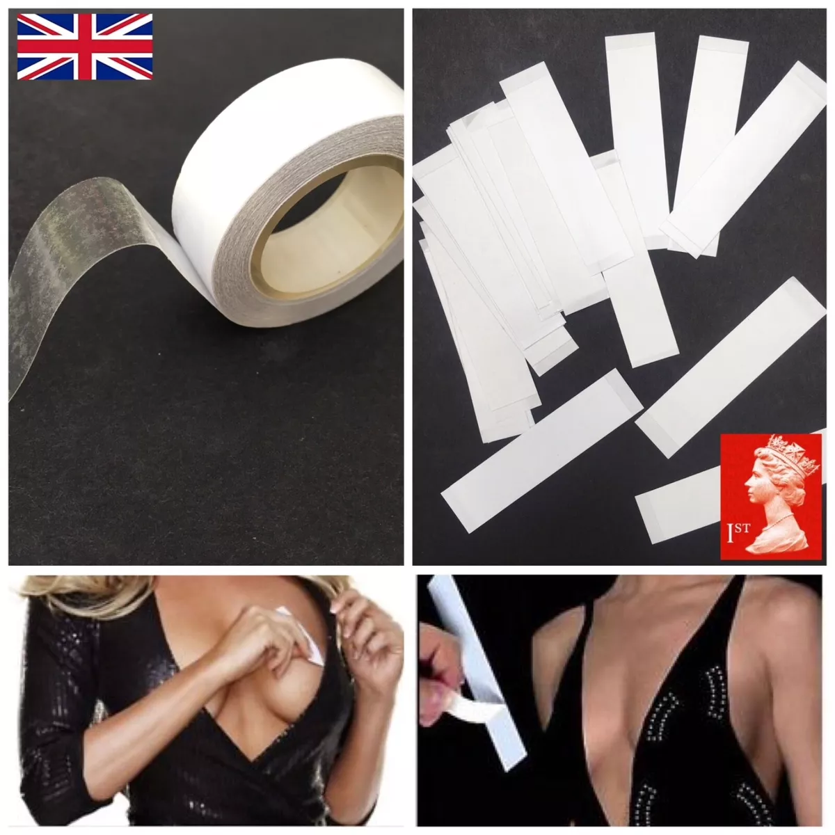 Double Sided Clear Body Tape Toupee Wig Lingerie Dress Boob Tit | eBay