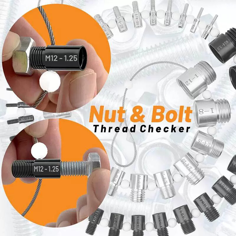 Nut & Bolt Thread Checker On A Cable SAE Inch Pitch Gauge SWTC-S21 Made In USA - Tools & Welding - Foto 7