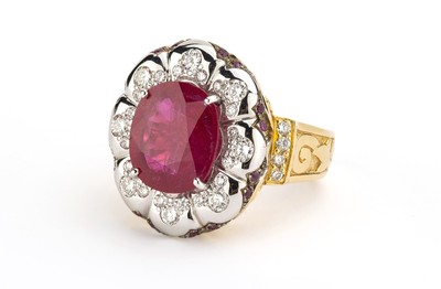 Emma Quist 5.23 Carat Mozambique Ruby Diamond Gold Ring