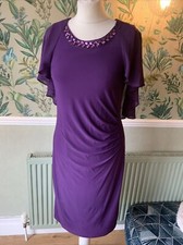 ladies 10 dress david emanuel Purple Wedding Guest Evening Cocktail Purple Cape