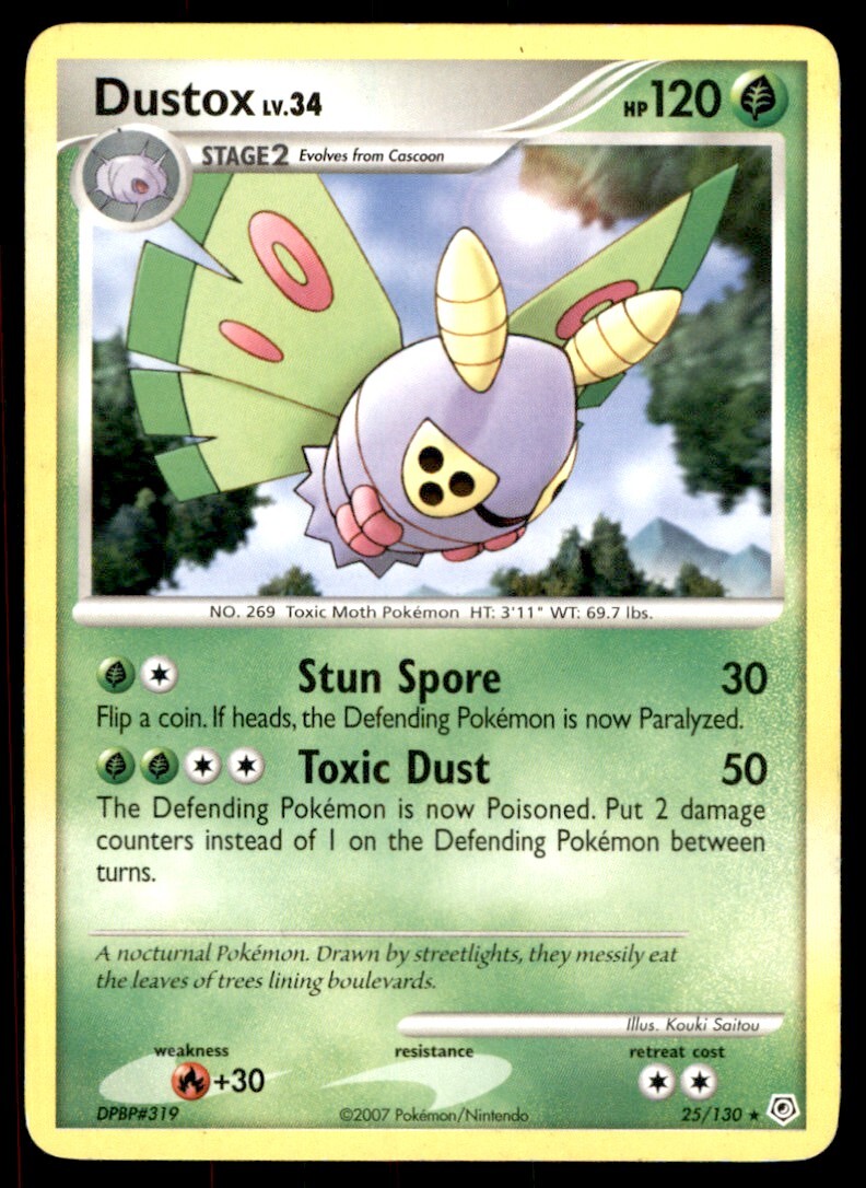 2007 Pokemon Diamond & Pearl Dustox #25 Heavy Play