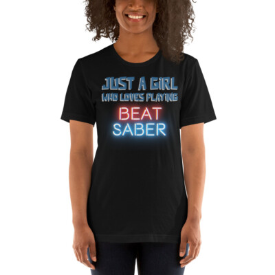 gamers beat saber virtual reality oculus quest unisex short sleeve Tshirt for VR