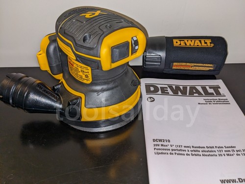 DEWALT DCW210B 20V MAX XR 5" Brushless Cordless Random Orbital Sander & Dust Bag - Picture 5 of 7