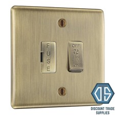 BG Antique Brass 10A Triple Pole Fused Fan Isolator Switch NAB15F