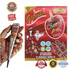Golecha Cherry Red Color Henna Cone Temporary Tattoo Body Art - 1Box 12pcs