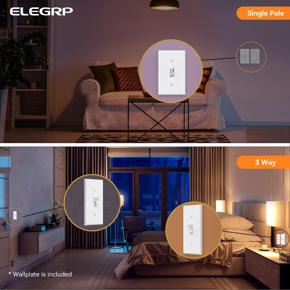 Digital Toggle Dimmer Switch for Dimmable LED, CFL and Incandescent ...