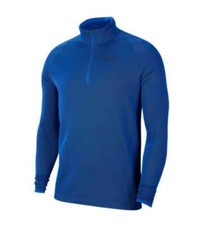 NIKE Therma Quarter Zip Training Pullover Top Royal Blue Black CJ7661 480 SMALL