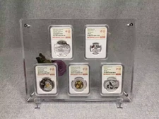 5 Grids Acrylic Display Frame Show Case Storage Box For NGC/PCGS/ICG Coin Holder