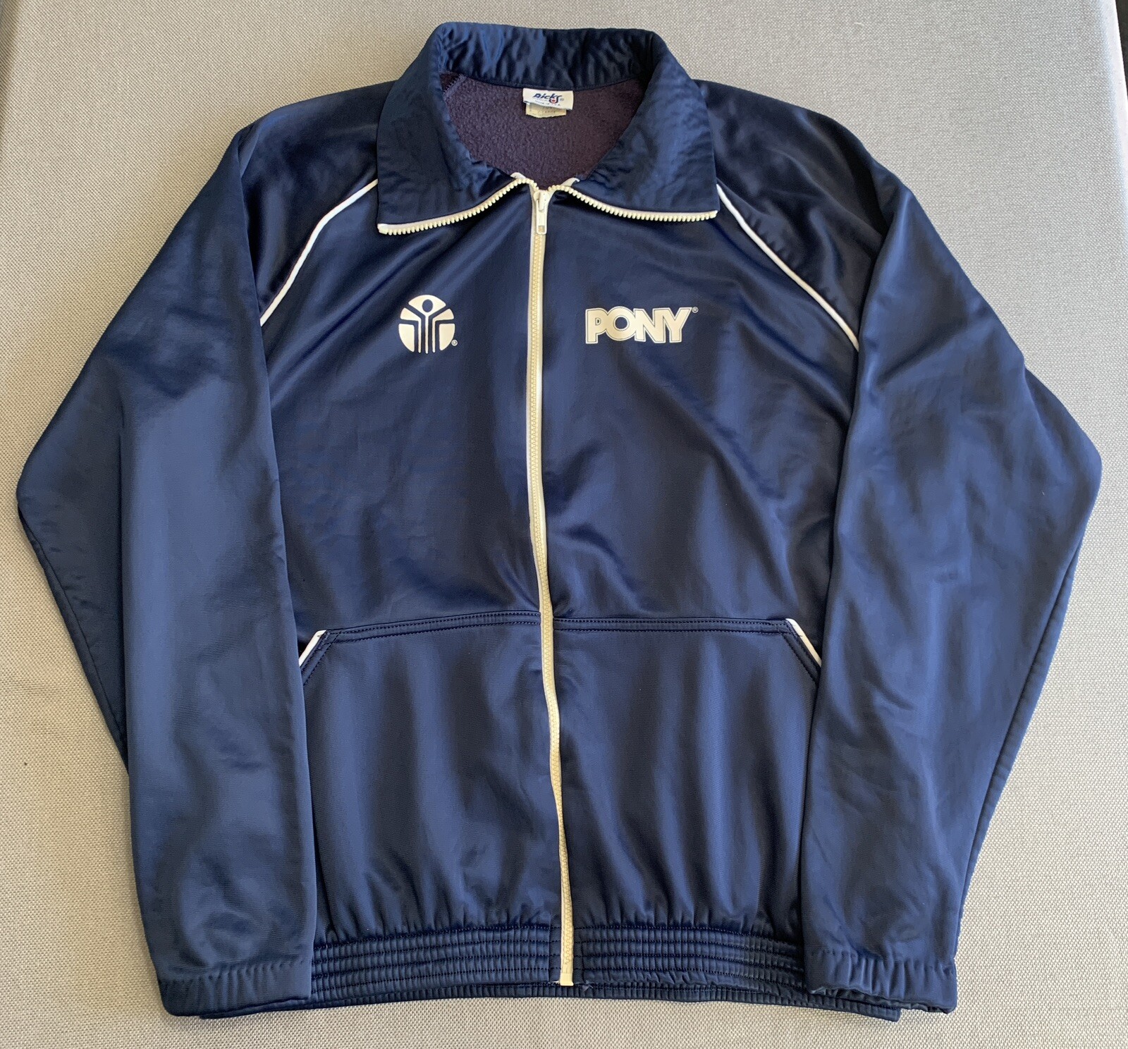 Giacca Pony Track Vintage Unisex Taglia XL Made In USA Blu