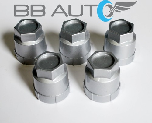 5 NEW SILVER LUG NUT COVERS CAPS CHEVROLET GMC BUICK OLDSMOBILE PONTIAC - Picture 2 of 3