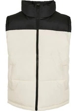 Urban Classics Jacket Vest Men Padded Oversized Black/Beige