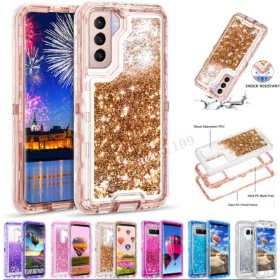 #ad Liquid Glitter Bling Defender Case Cover For Samsung S23 S21 S20 Note 20 Ultra $11.61