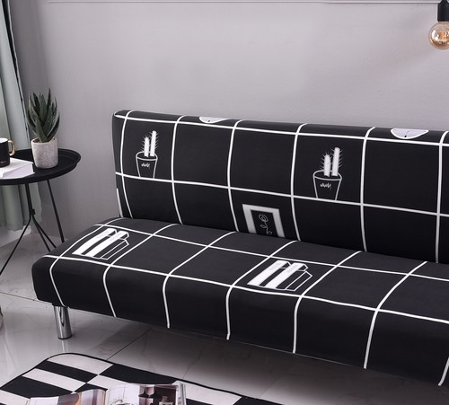 Armless Sofa Cover Stretch Sofa Bed Slipcover Futon Protector Machine Washable - Picture 14 of 117