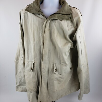 River Edge Men's Small Beige Tan Jacket/Coat Hood Zipper