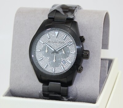 MICHAELKORS LAYTON PAVE GLITZ DIAL BLACK CHRONO Michael Kors Layton Dual Tone Black Dial Men main image 4