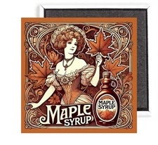 Maple Syrup Woman FRIDGE MAGNET sign advertisement