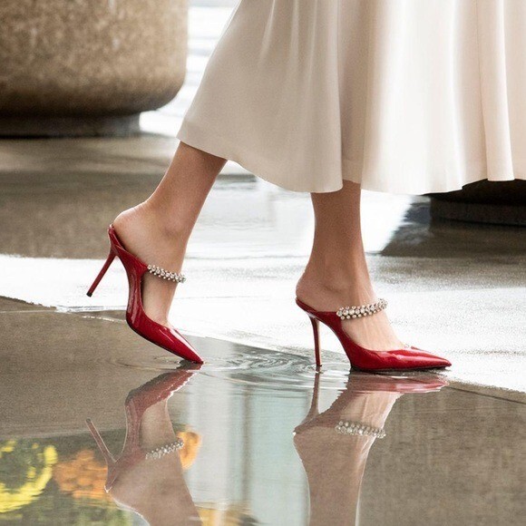 New Jimmy Choo Bing 100 Embellished High Heel Mules $1,095 New Jimmy Choo Bing 100 Embellished High Heel Mules $1,095