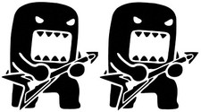 Pair Of Domo Kun Drift King Japanese Jdm Decal Vinyl White Sticker 5x5.5 Lot Pair Of Domo Kun Drift King Japanese Jdm Decal Vinyl White Sticker 5x5.5 Lot
