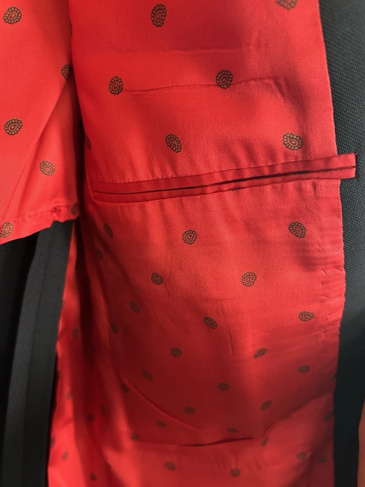 Adam Row темно-синий костюм куртка золото военного стиля кнопки в мужской размер 44L? - Изображение 4 из 4