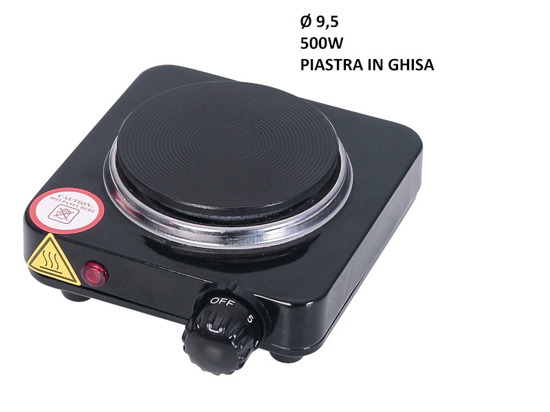 Ardes Fornello Elettrico 1 piastra ø 10.5 cm Potenza 500 Watt AR1F18