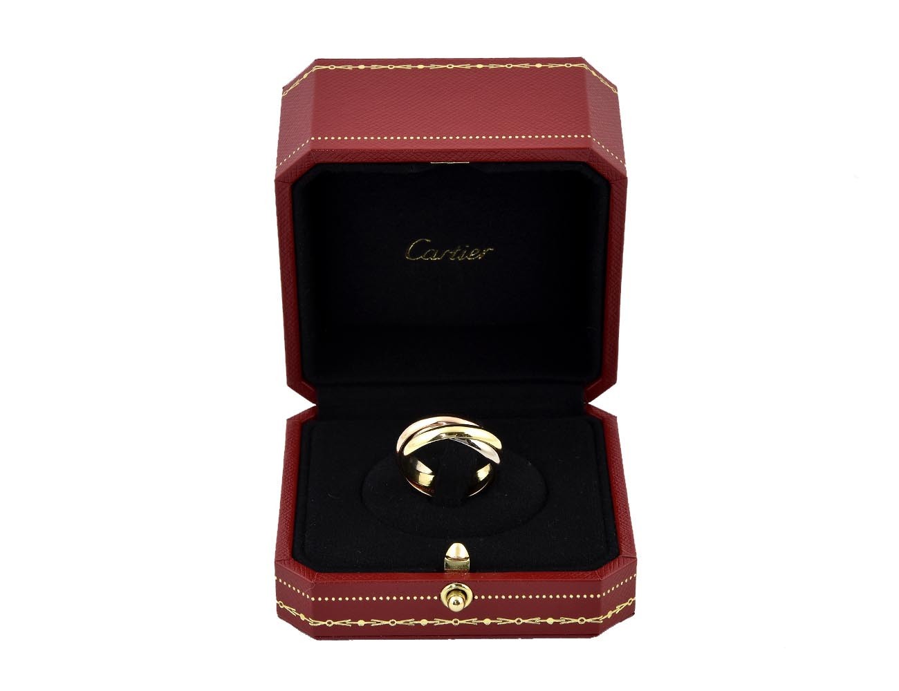 Cartier Trinity Ring 750 Gold With Box, With Jewelry Care Set And Bag Size 57