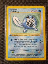 Pokémon TCG Poliwag 059/102 Base Set (Shadowless) 1st Edition Card
