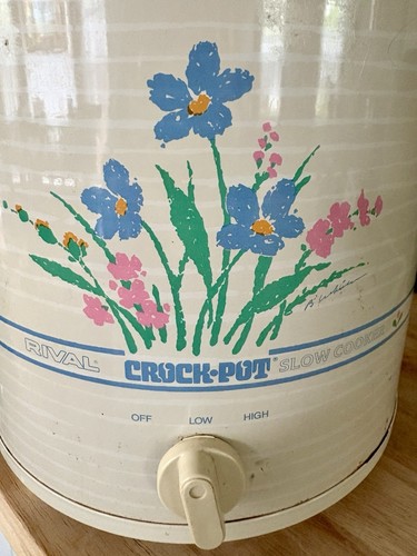 Vintage Floral Rival Crock-pot Slow Cooker 3.5 Quart Basic Lo Hi - Works 3100P - Picture 4 of 16