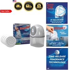 Moisture Absorber Drop-In Tablets Refill Pack Fresh Scent 4 Pack Air Odor Con...